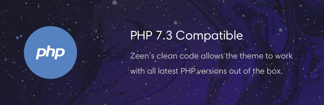 Zeen news theme is compatible with PHP 7.3