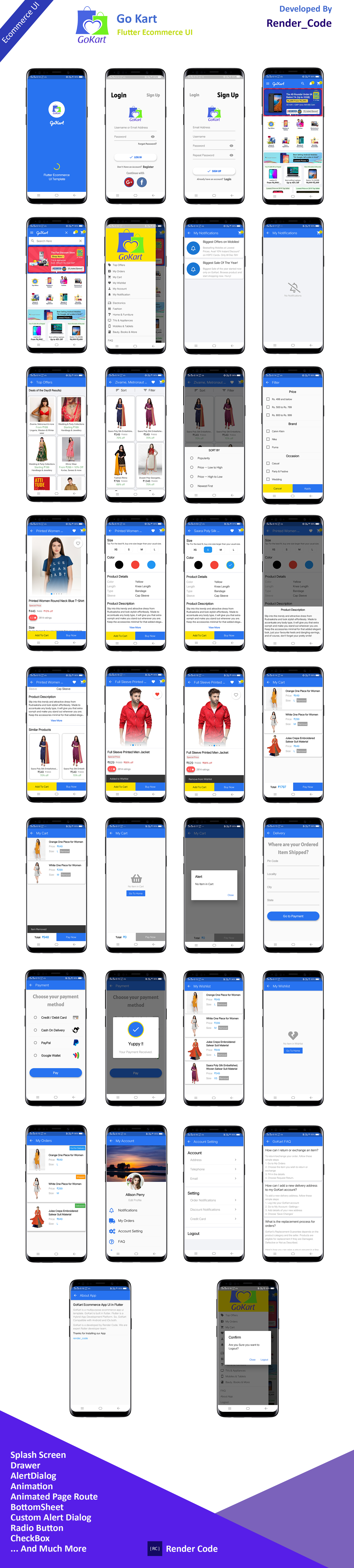 Flutter E-commerce App UI Kit - GoKart - 5