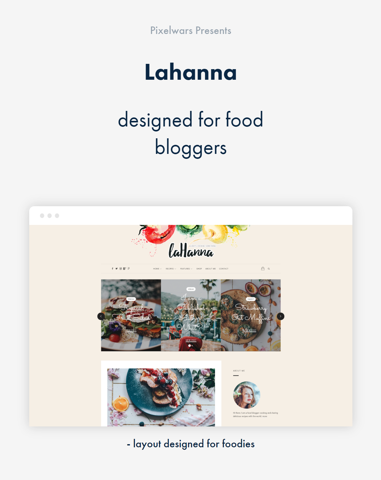 item by pixelwars - lahanna wordpress food blog theme for food bloggers