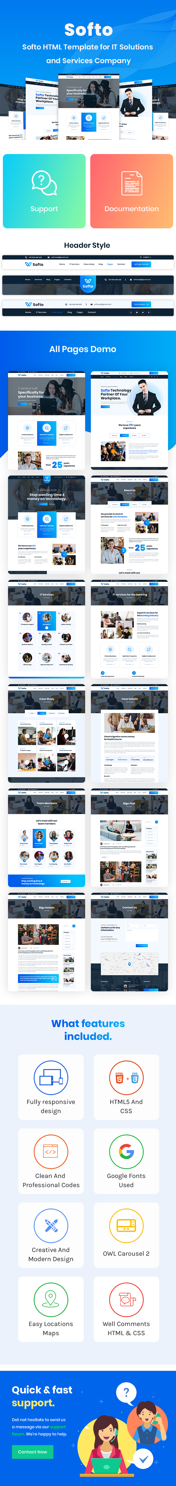 Softo HTML Template for IT Solutions and Services Company