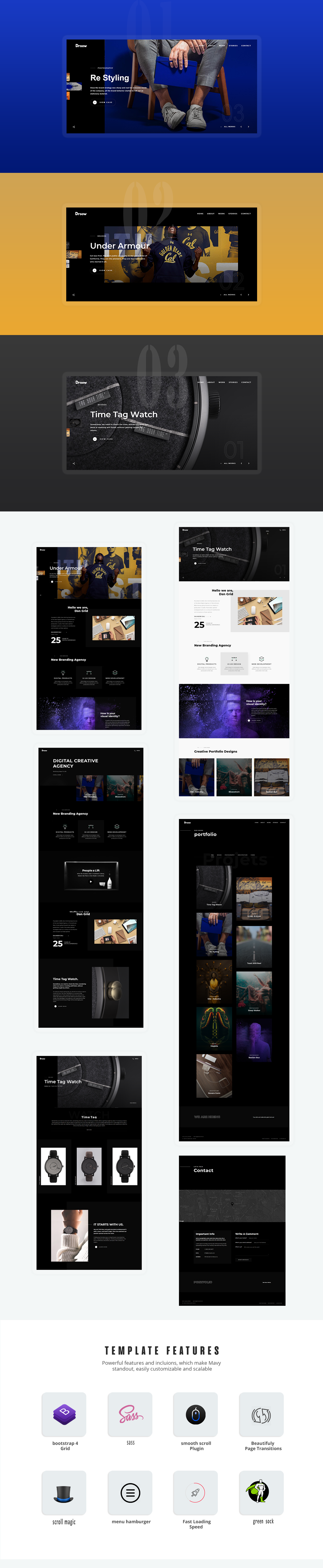 Droow - Creative Showcase Portfolio Template - 1