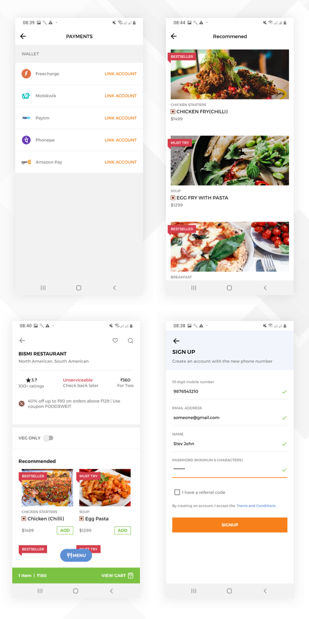 FoodsWe App UI