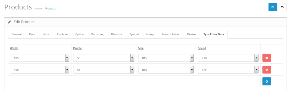 Opencart Car Tyre Filter Module - 8