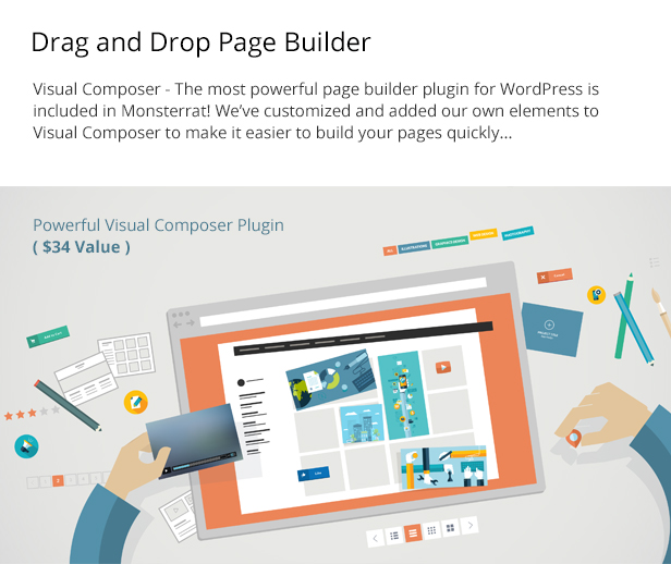 drag and drop visual composer page builder