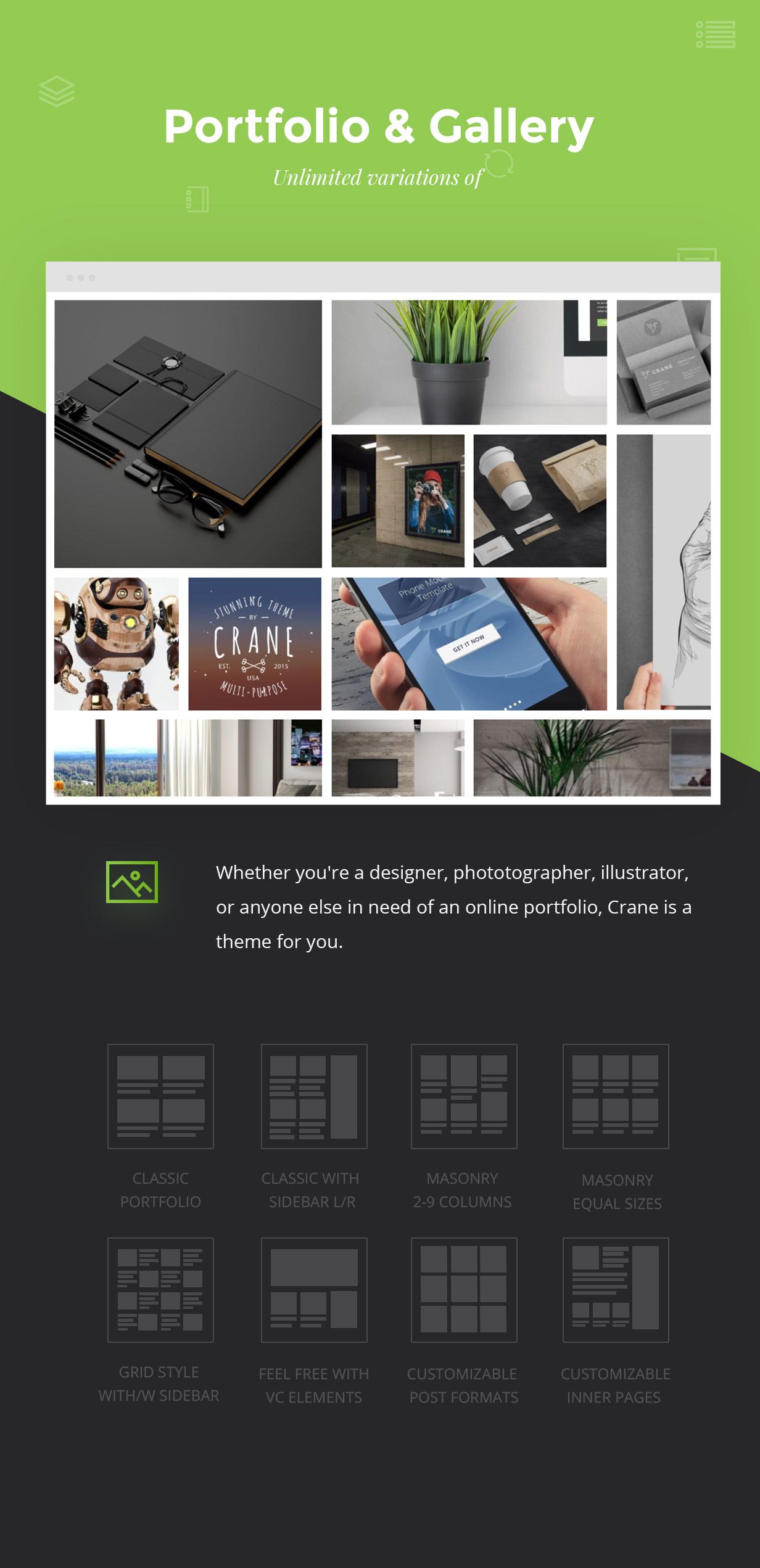 Elegant Outstanding Portfolio and Galleries widgets