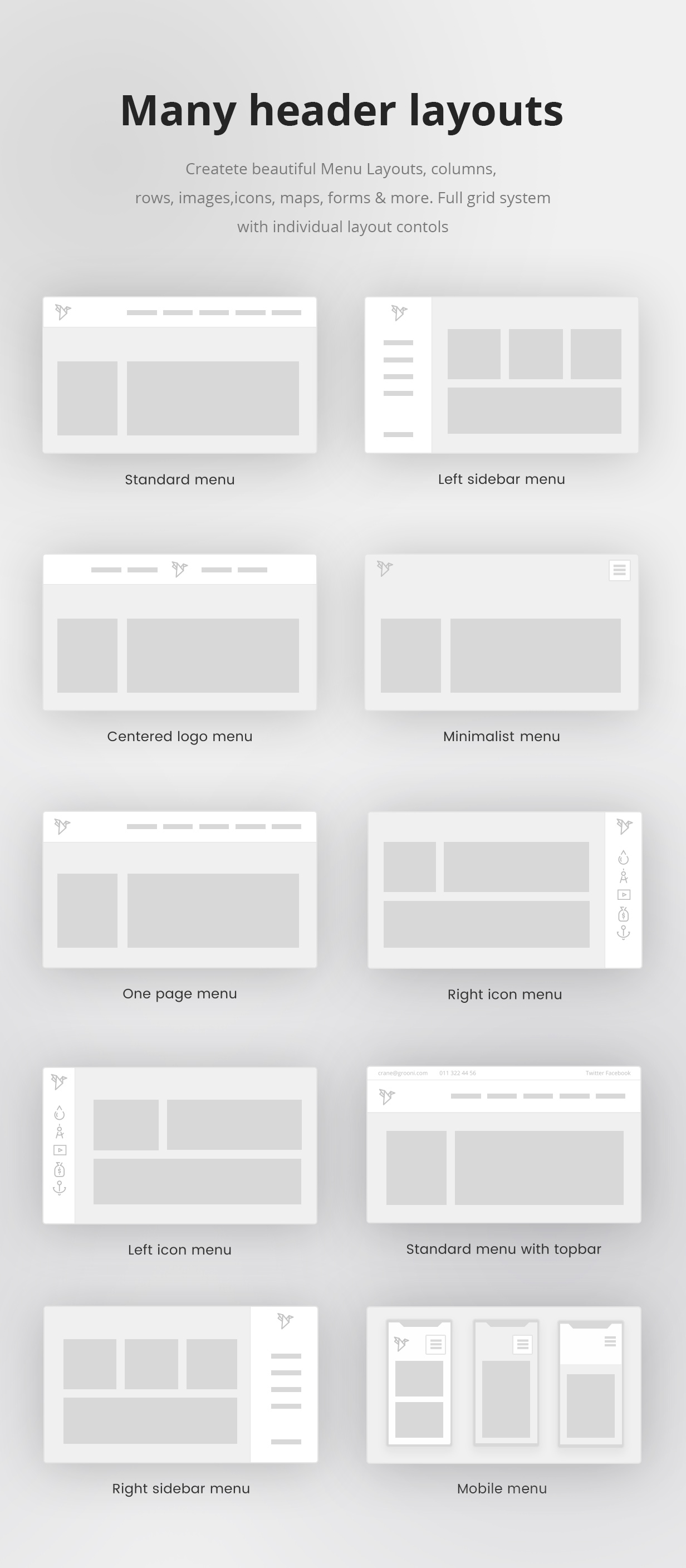 Responsive WordPress Menu Headers, Navigation and Menu for Business site