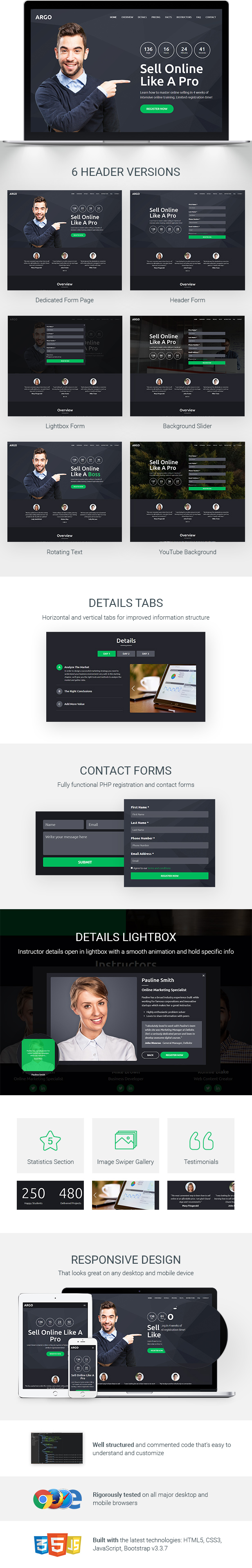 Argo - Training Course Landing Page Template