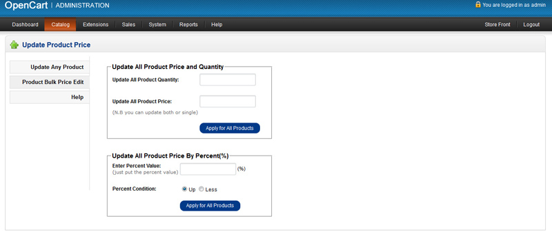 Opencart Bulk Price Update - 7