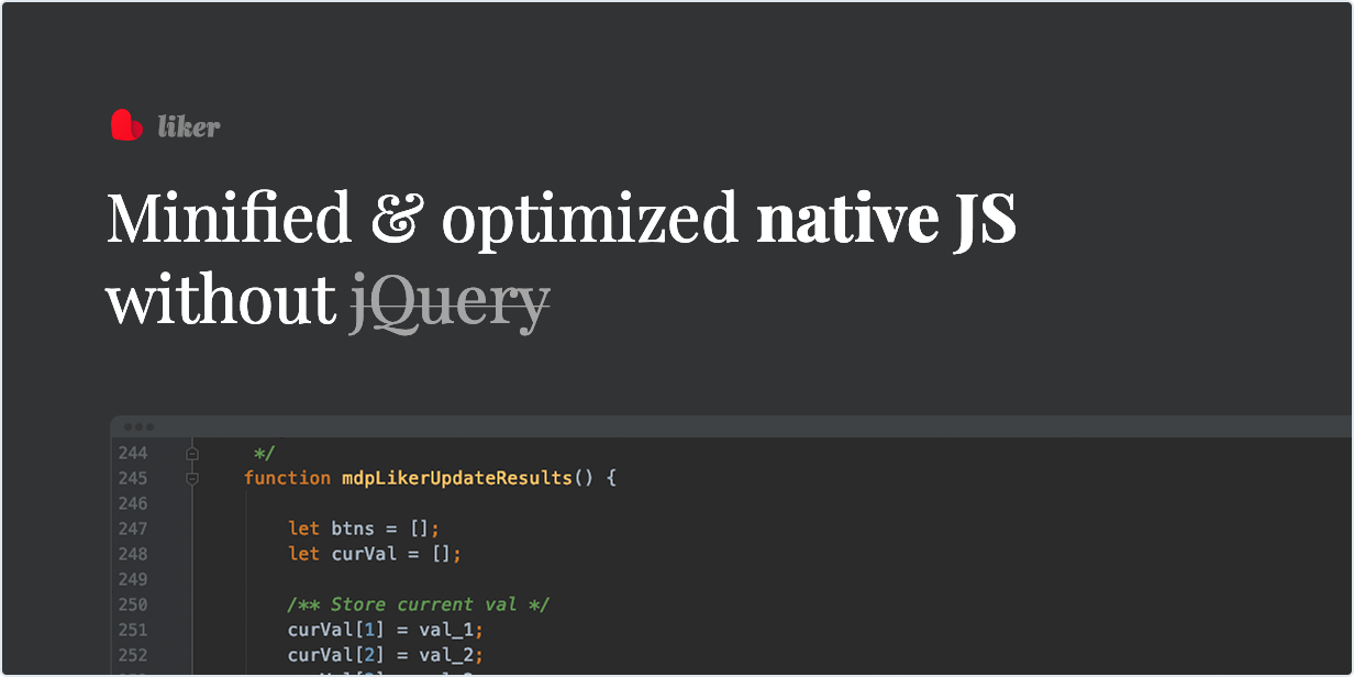 Minified & optimized native JS without jQuery