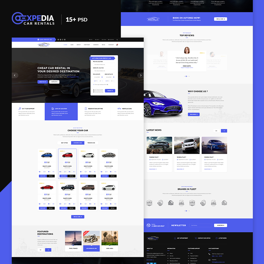 Xpedia- Car Rental PSD Template - 1