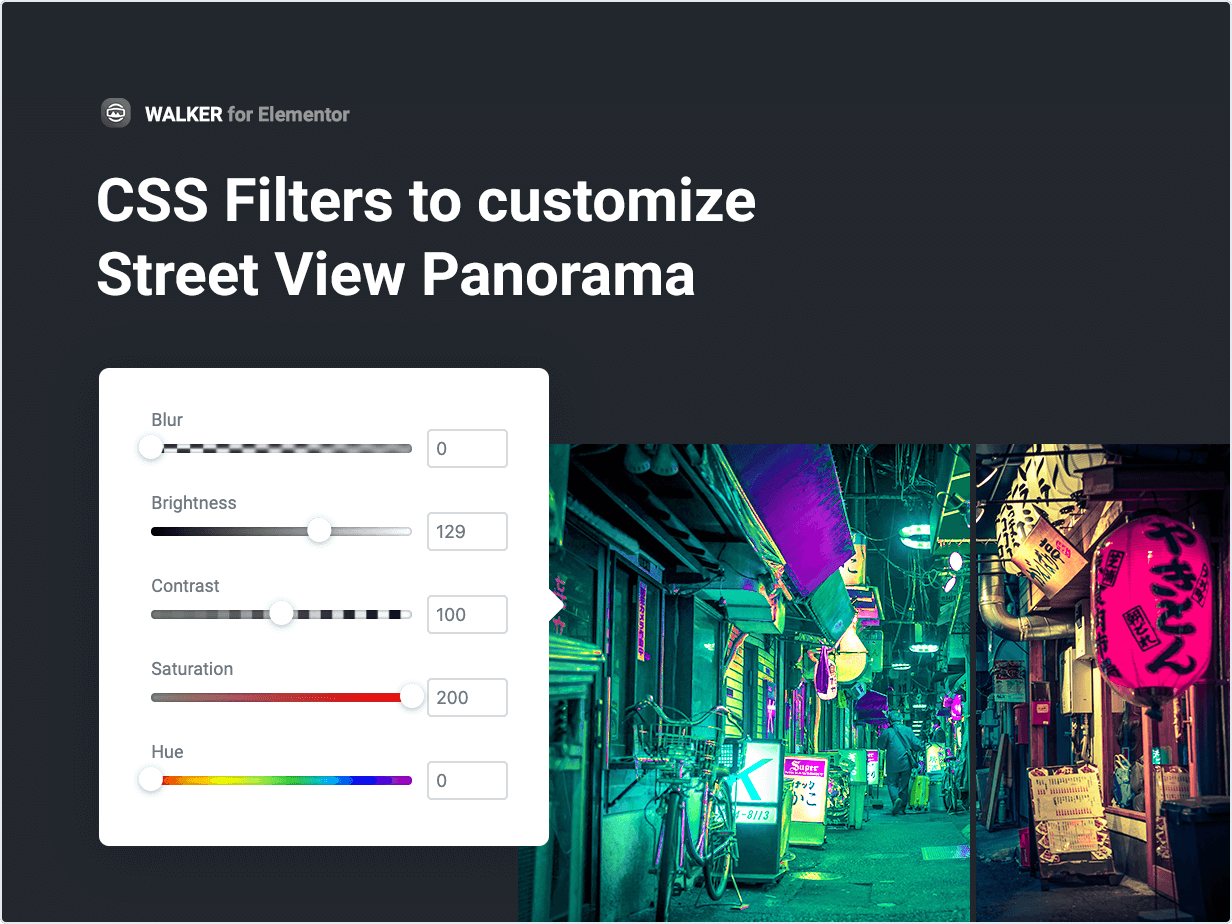 CSS Filters to customize Street View Panorama