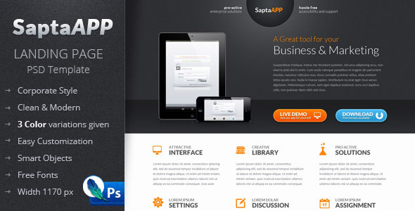 SaptaApp Landing Page