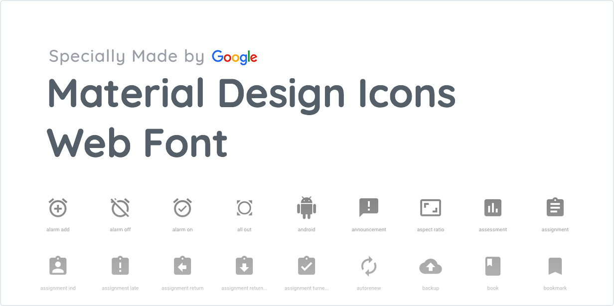 Specially Made by Google Material Design Icons Web Font