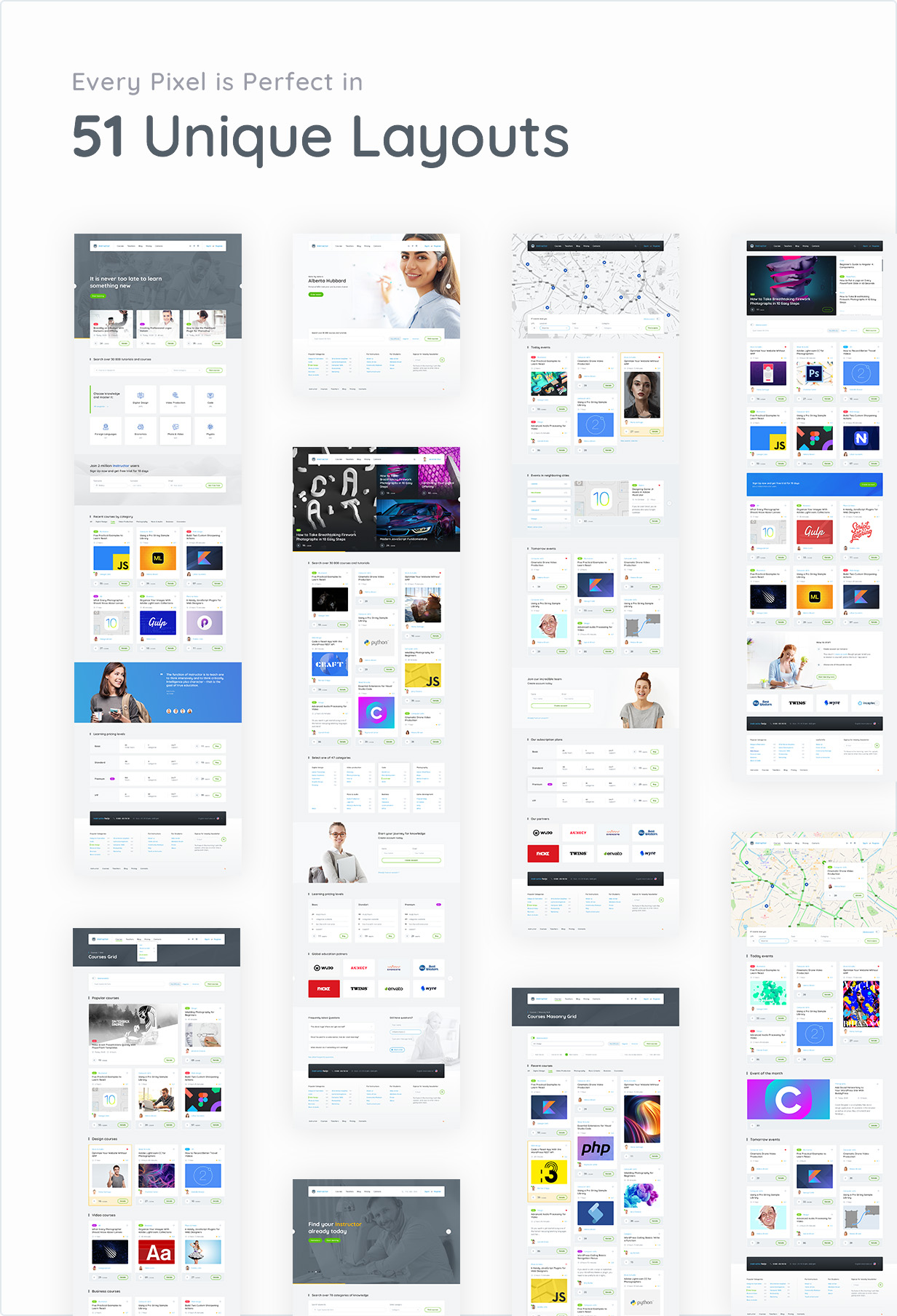 Every Pixels is Perfect in 51 Unique Layouts