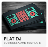 Flat Digital DJ Business Card PSD template