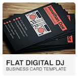 Flat Digital DJ Business Card PSD template