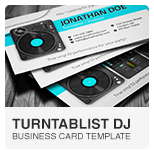 Turntablist DJ Business Card PSD template