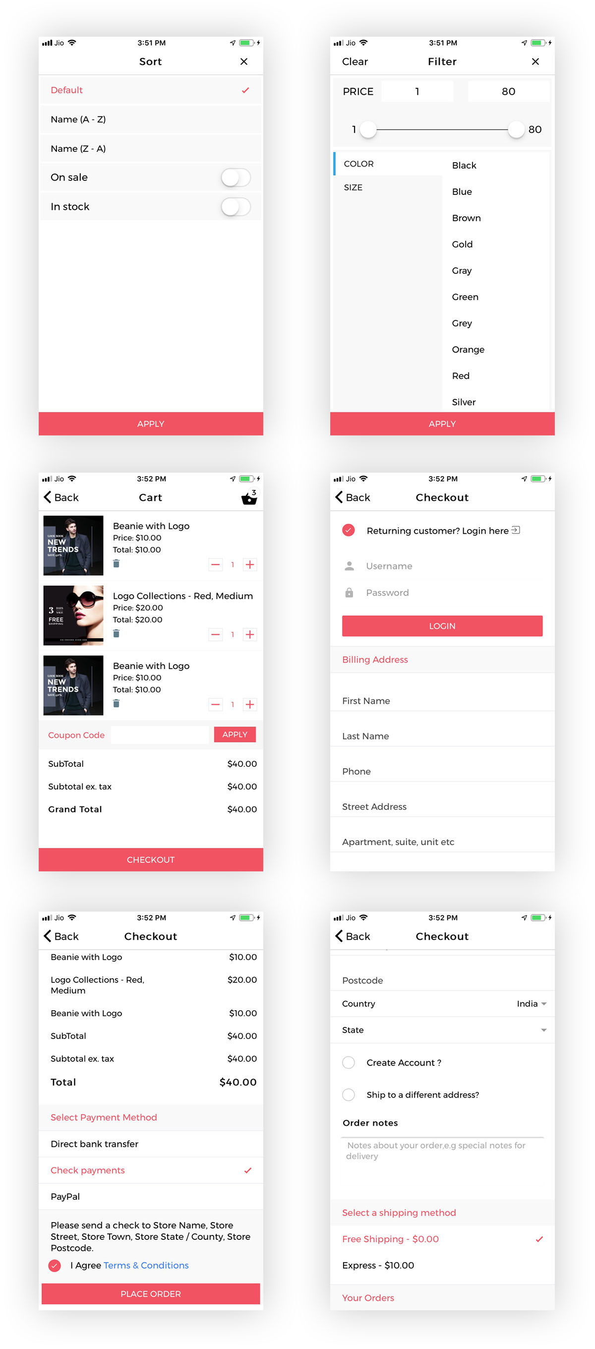 Woocommerce Mobile App Premium Theme Ionic 3 - 4