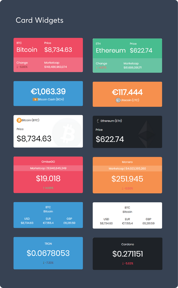 Massive Cryptocurrency Widgets - PHP/HTML Edition - 6