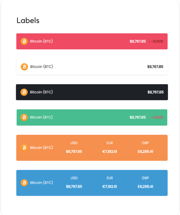 Massive Cryptocurrency Widgets - PHP/HTML Edition - 7