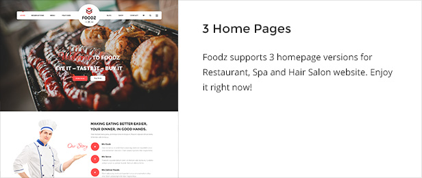 Foodz - Restaurant, Spa & Salon Joomla Template - 2