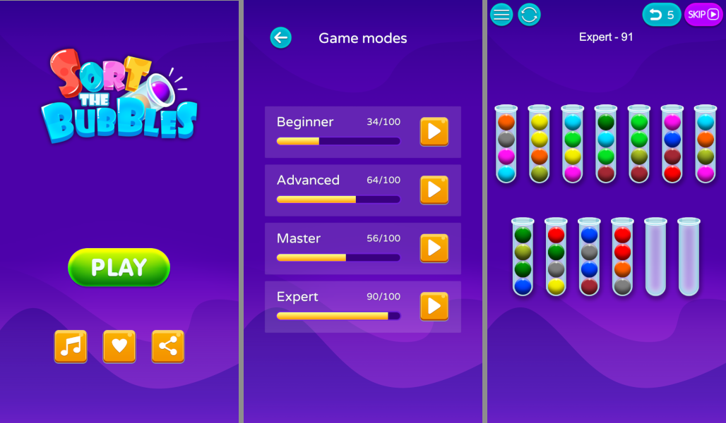 Bubble Sort made with Unity (Android, iOS, ..) - 2