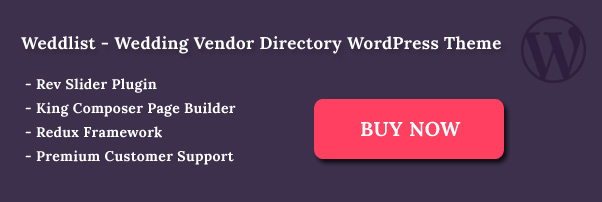 Weddlist Vendor Directory WordPress Theme