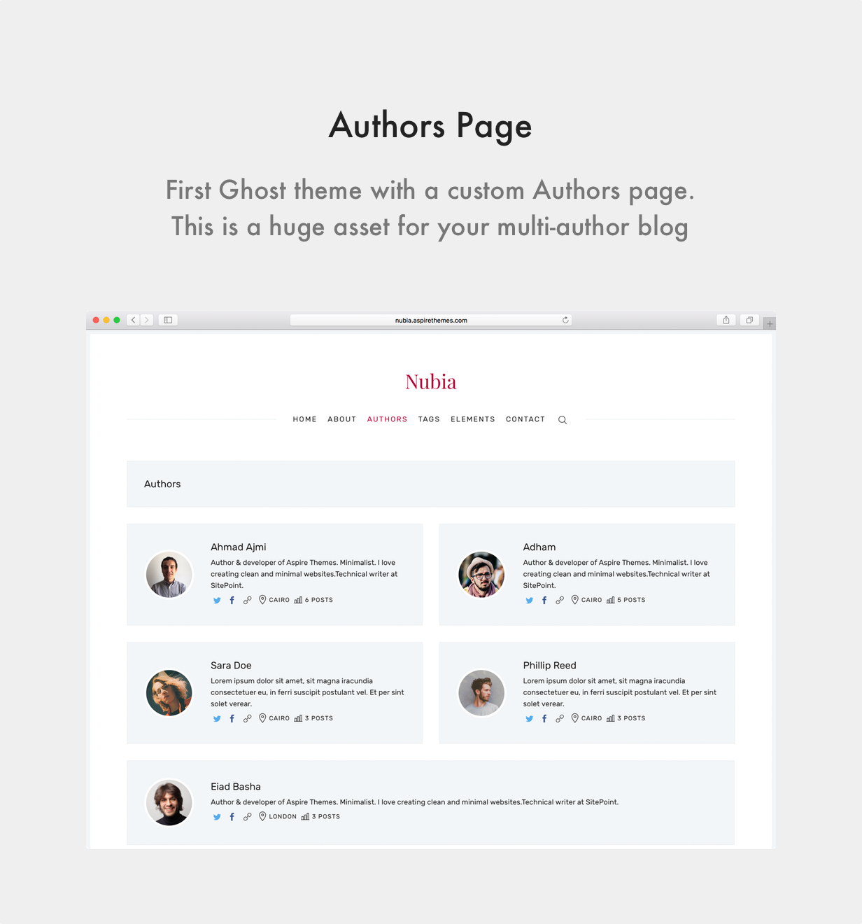 Nubia Ghost Theme Authors Page