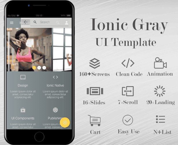 Ionic 5 / Angular 8 Gray UI Theme / Template App | Starter App