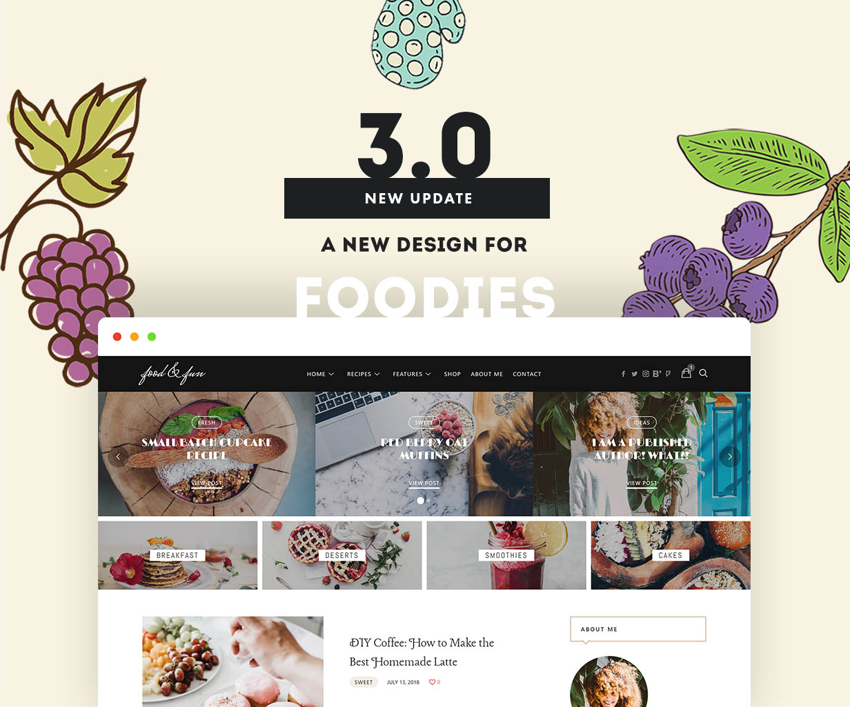 item by pixelwars - lahanna wordpress food blog theme for food bloggers