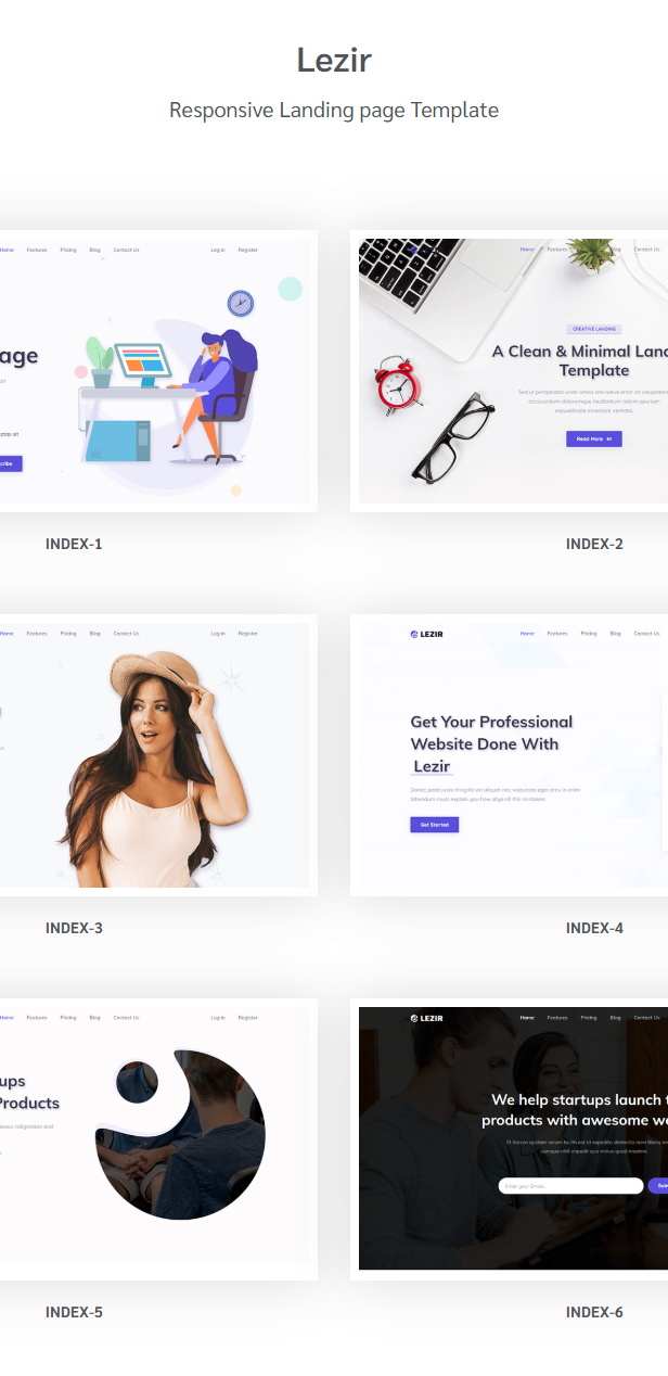 Lezir - Vuejs Landing Page Template - 1