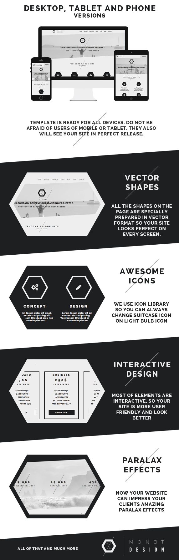 Monet - One Page Modern Muse Template - 3