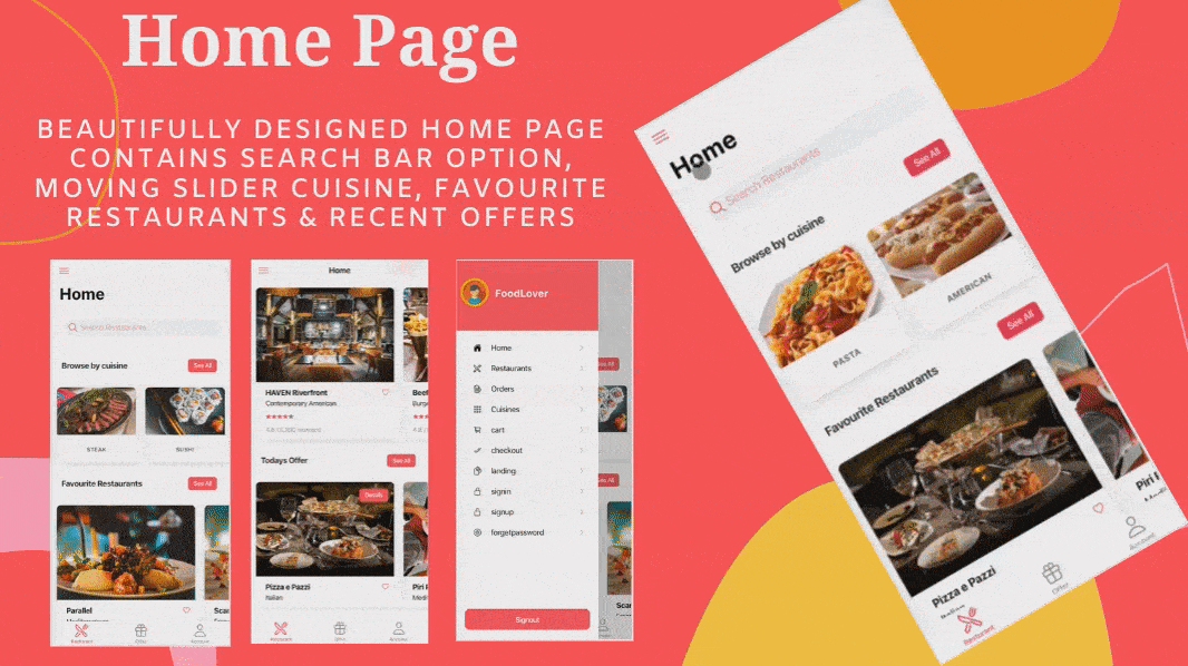 Restaurant and Food Delivery Ecommerce App (Ionic5 & Capacitor) Template UI - 13