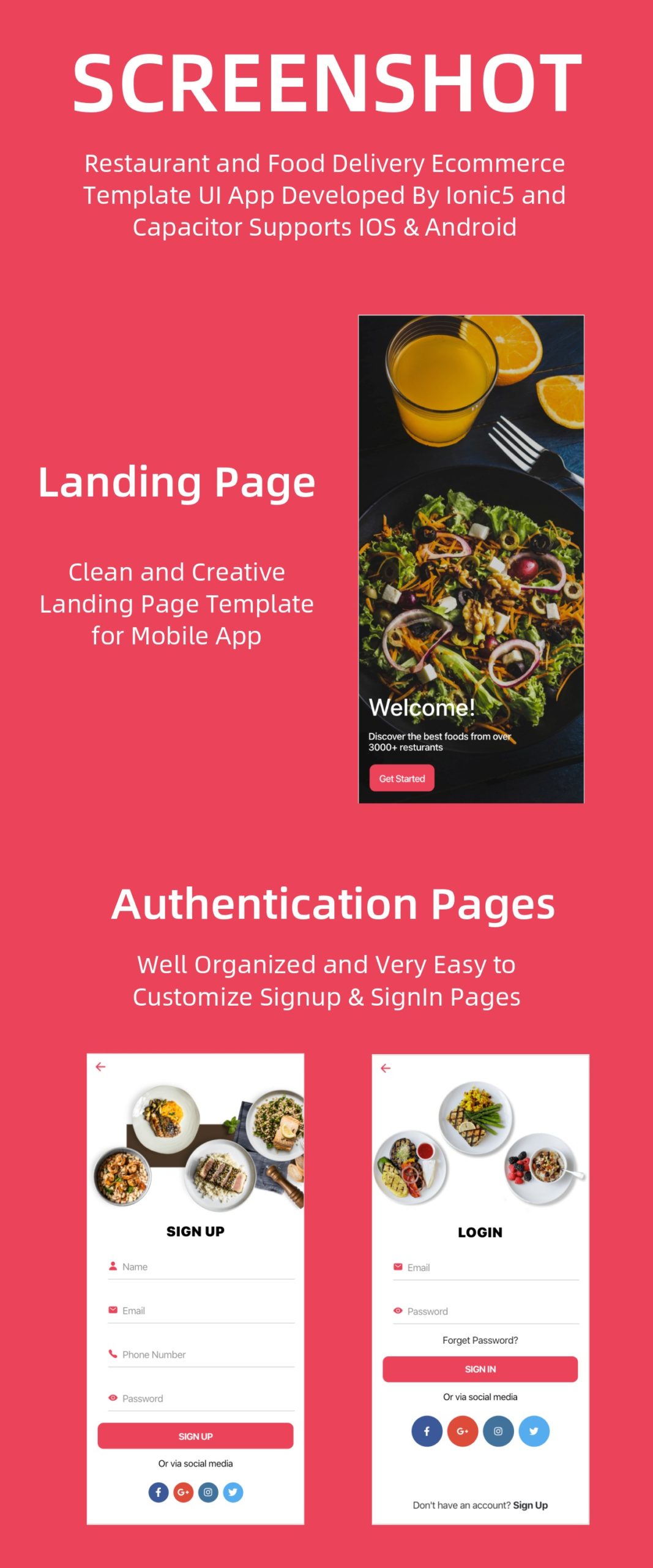 Restaurant and Food Delivery Ecommerce App (Ionic5 & Capacitor) Template UI - 5