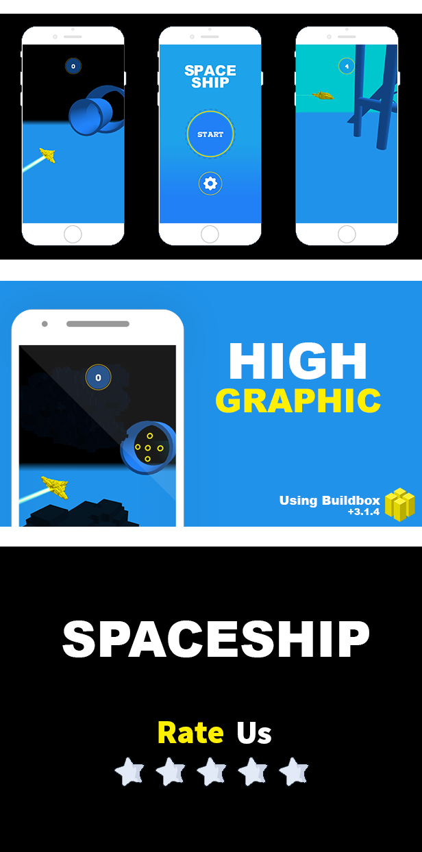 SPACESHIP 3D BUILDBOX 3 PROJECT-ANDROID STUDIO FILE-IOS XCODE FILE WITH ADMOB - 2
