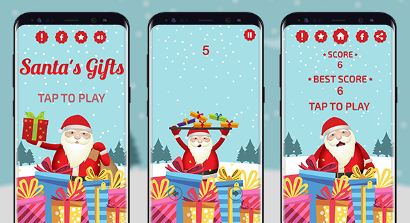 Santa's Gifts - Android Studio + Eclipse + Buildbox Template - 3