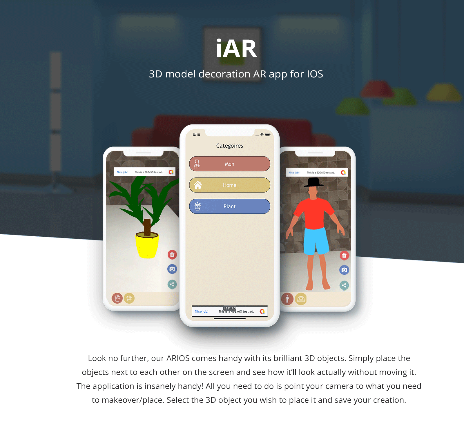 iAR - 3D model decoration AR app for IOS - 2