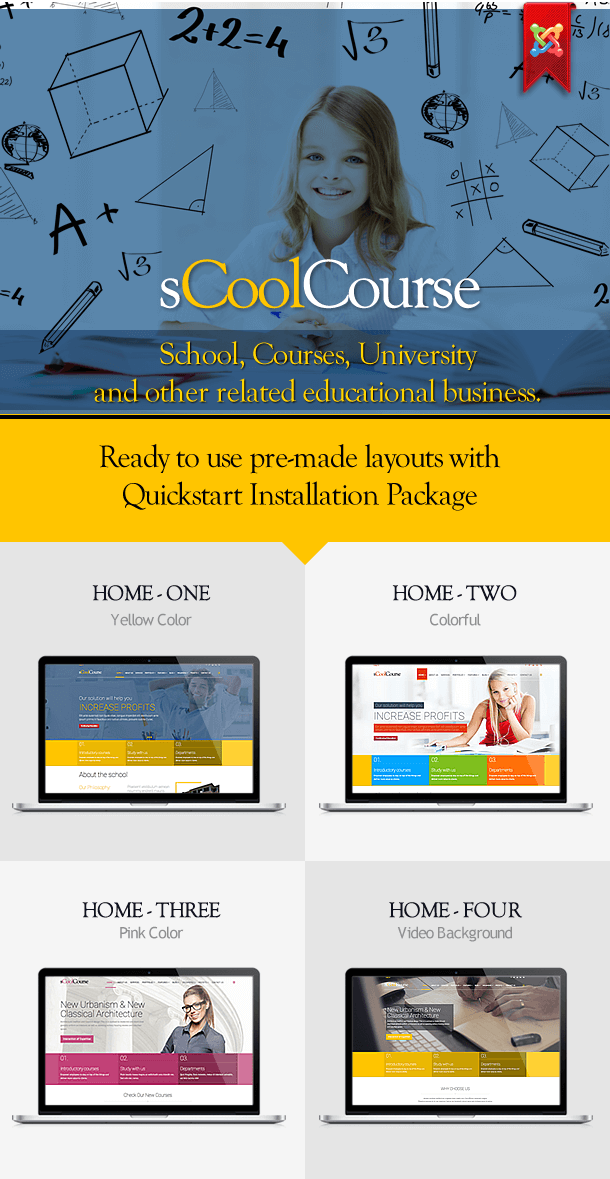 sCoolCourse – Educational School & Course Joomla Template