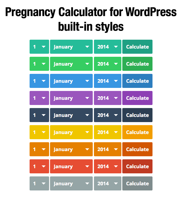 Pregnancy Due Date Calculator Plugin for WordPress + Add-ons