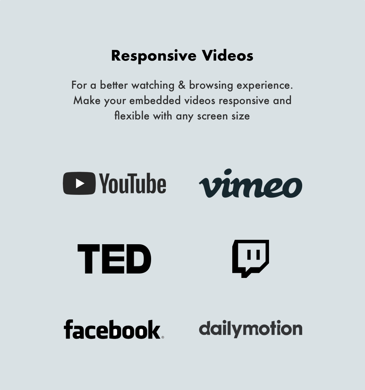 Penang Ghost Theme Responsive Videos (YouTube, Vimeo, Twitch, TED, Dailymotion and Facebook)