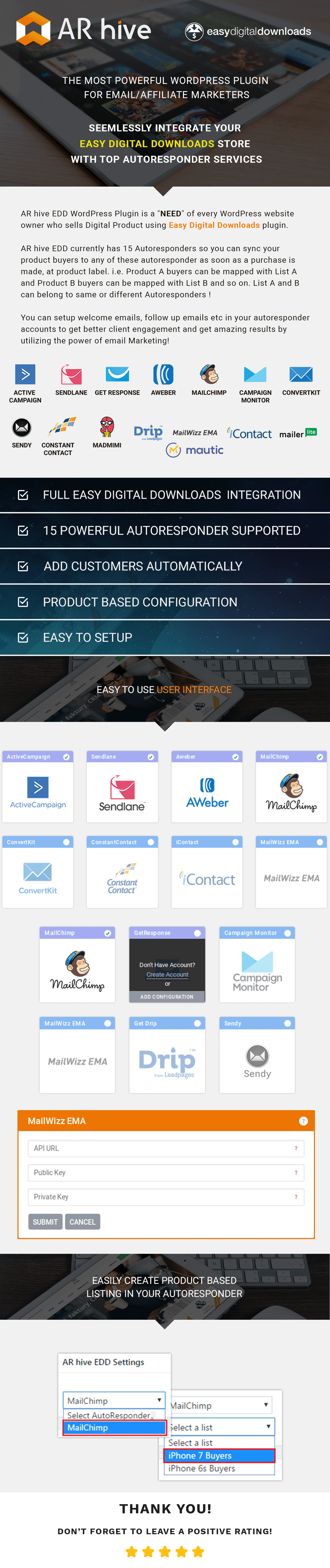 AR hive Easy Digital Downloads Autoresponder Integration WordPress Plugin - 4