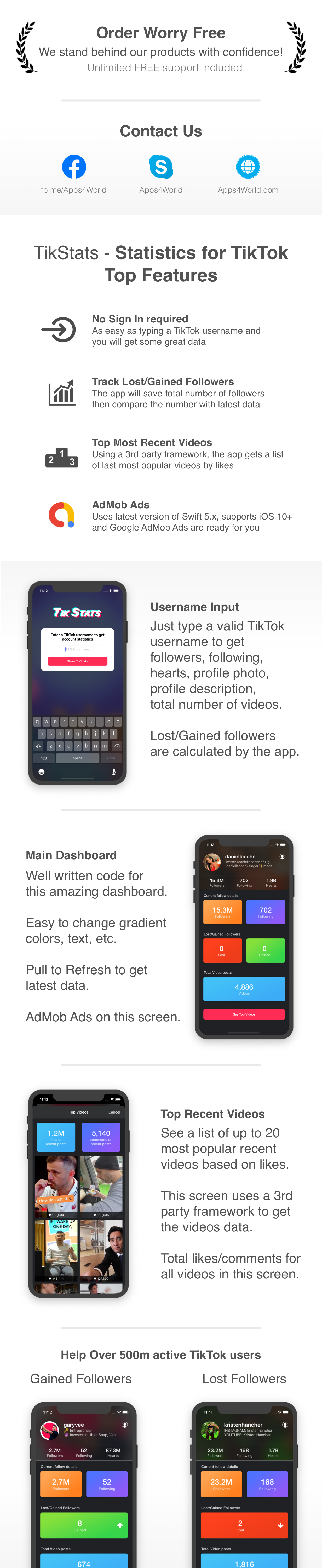 TikStats - iOS app for TikTok - Track followers, Top Videos - 1