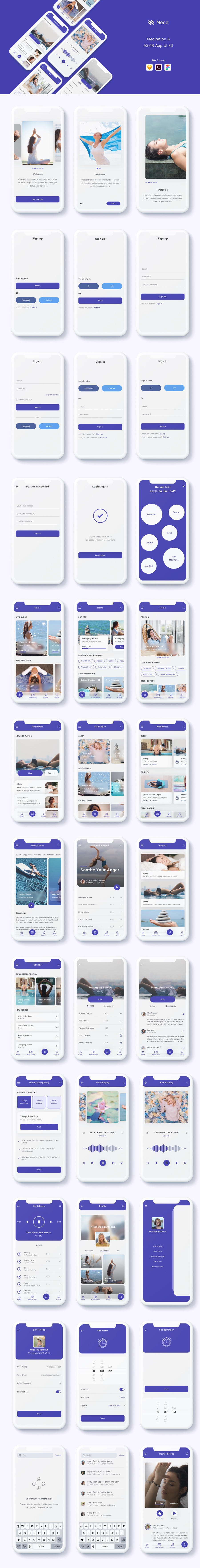 Neco - Meditation App Ui Kit - 2