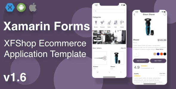 XFShop eCommerce Application Template - Xamarin Forms (Android/iOS)