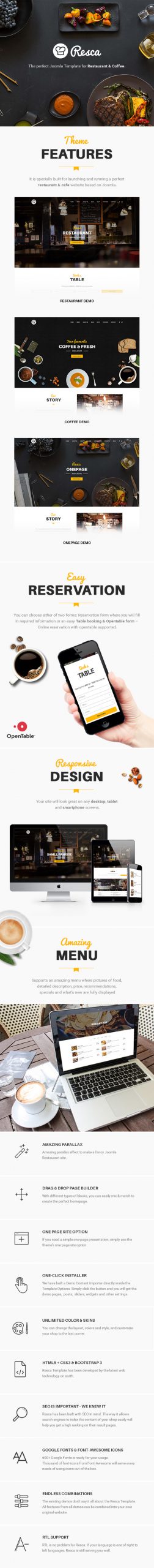 Joomla Restaurant Template - Resca