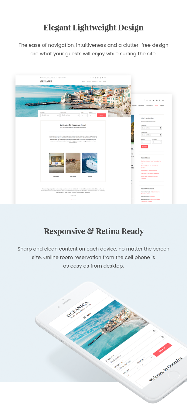 WordPress Hotel Theme - Oceanica - 3