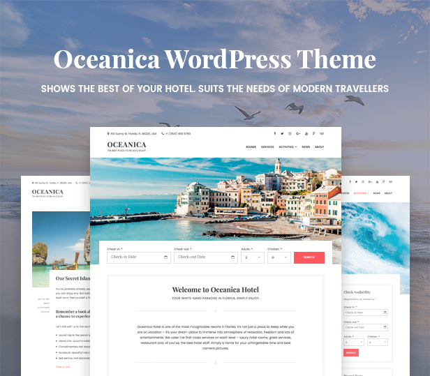 WordPress Hotel Theme - Oceanica - 1