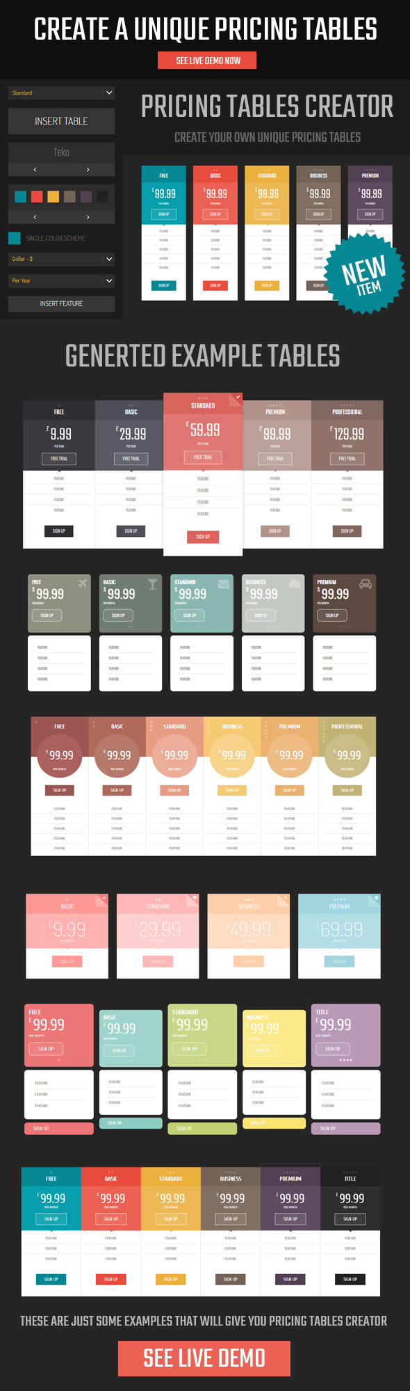 Round Pricing Tables - 1