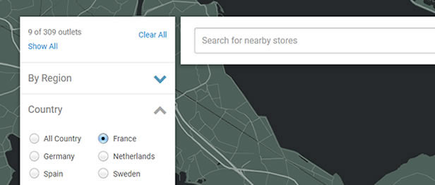 Filter by Country in Super Store Finder for WordPress
