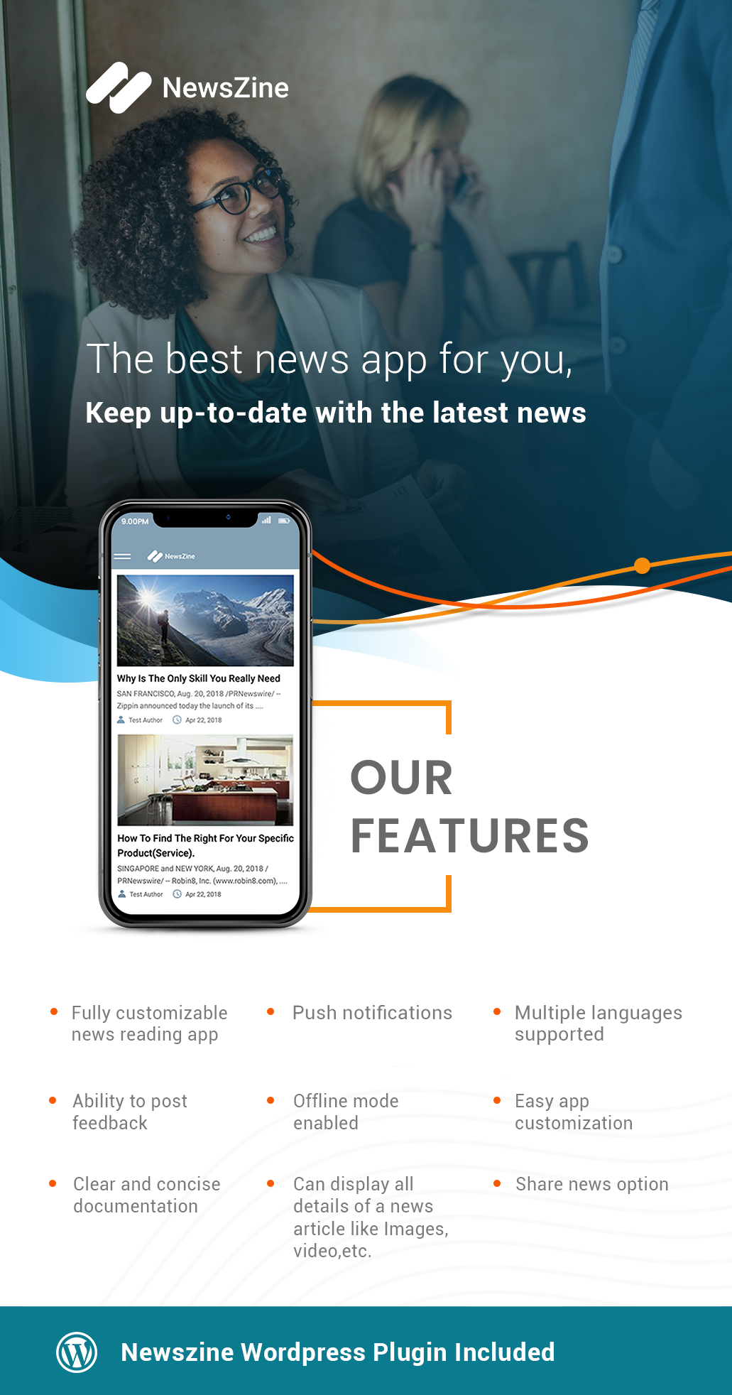 NewsZine - iOS | A complete News / Magazine App | WordPress Plugin Included - 1